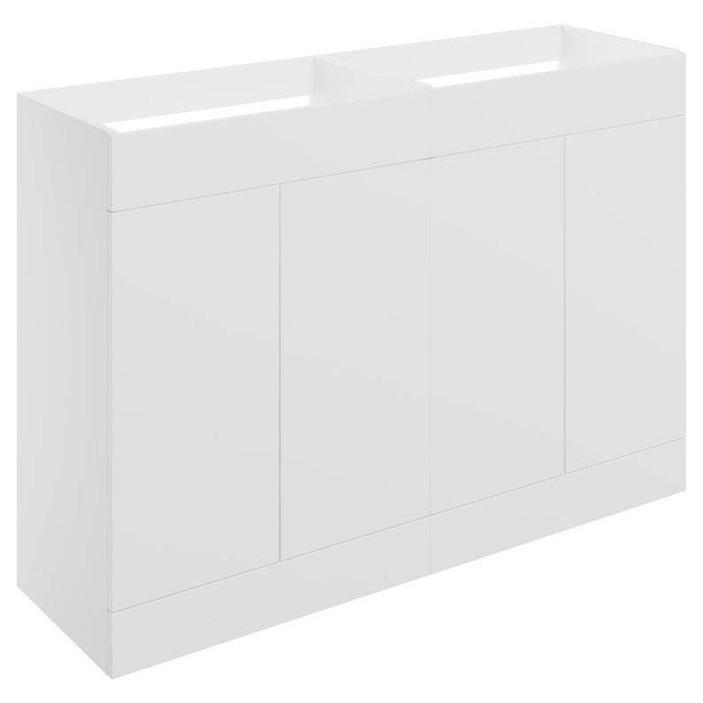 Shetland 1180mm Floor Standing 4 Door Basin Unit (No Top) - Matt White