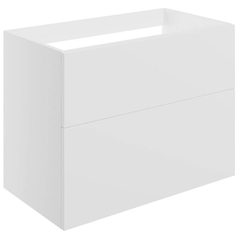 Shetland 790mm Wall Hung 2 Drawer Basin Unit (No Top) - Matt White