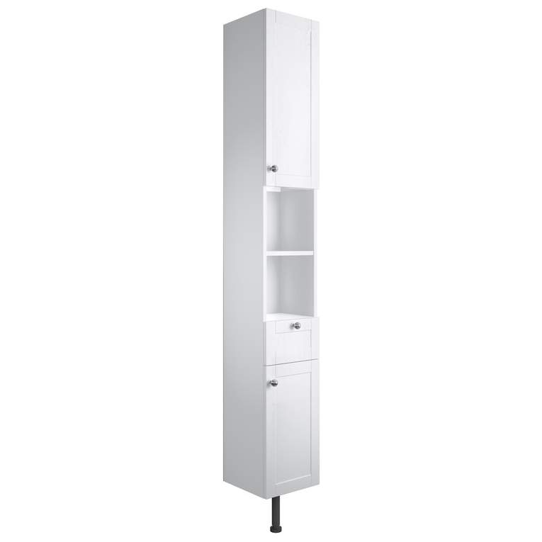 Bali 300mm 2 Door Tall Unit - Satin White Ash