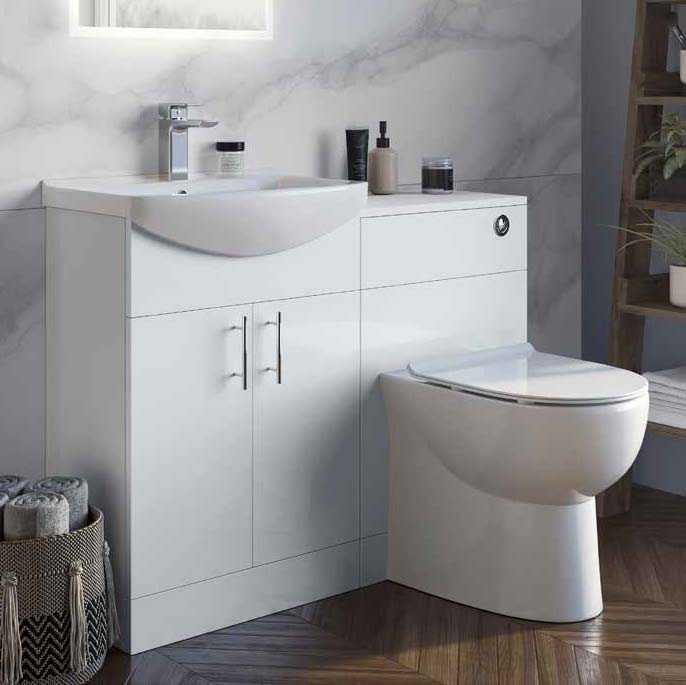 Belmond White Gloss Bathroom Furniture Pack - Signature