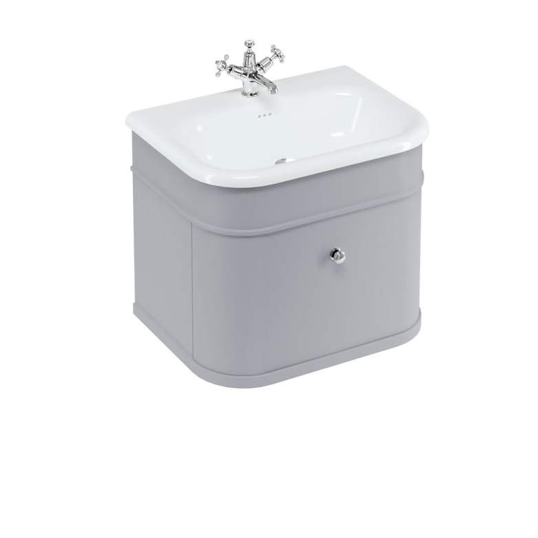 Burlington Chalfont Matt Grey 650mm Single Drawer Traditional Vanity Unit & Basin