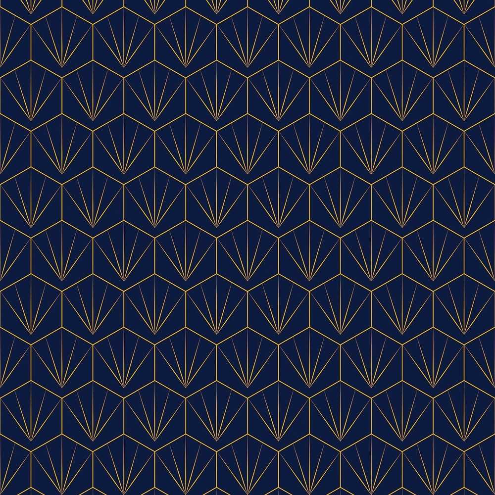 Deco Tile Navy & Mustard Wall Panel - Showerwall Acrylic