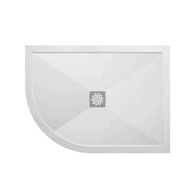 Ultra-Slim 1000 x 800mm Offset Quadrant Shower Tray - Left Hand