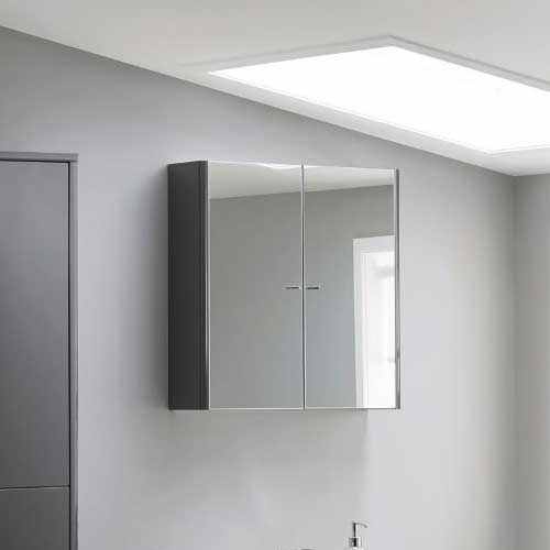 Elation Nara 600mm Mirror Cabinet - Graphite Gloss