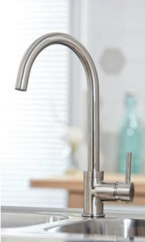  Foglia Monobloc Kitchen Mixer Tap - Brushed Nickel - Signature Series