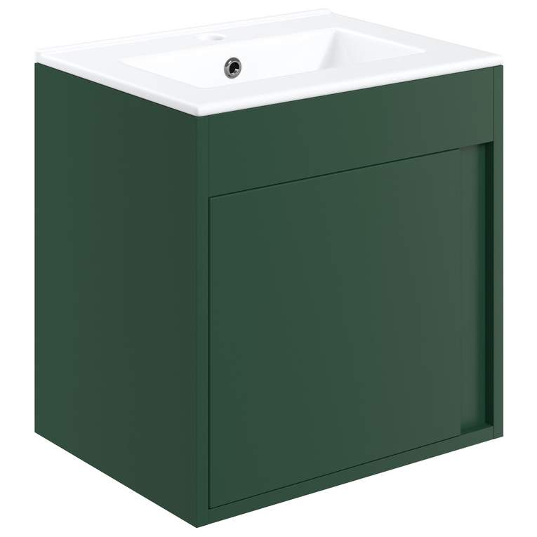 Forest 510mm Wall Hung Unit Inc. Basin - Matt Conifer Green