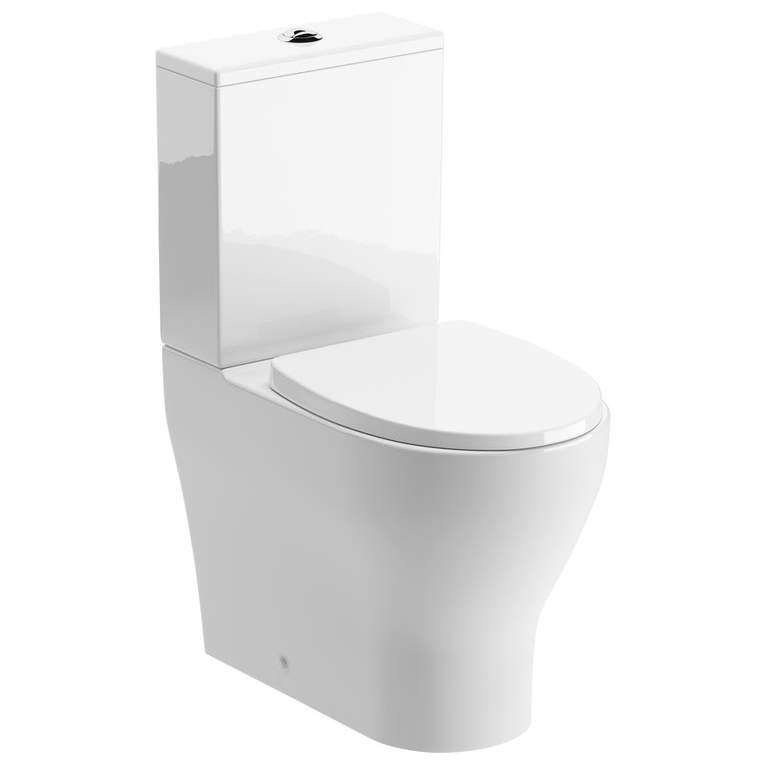 Idegem Rimless Close Coupled Fully Shrouded Toilet & Soft Close Seat