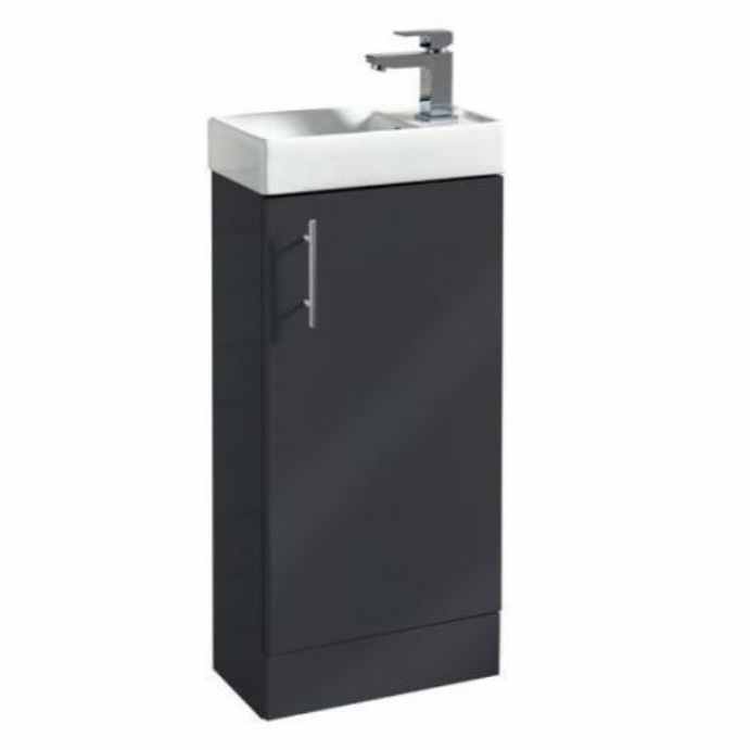 Lanza 400 Cloak Room Vanit Unit & Basin - Anthracite - Signature