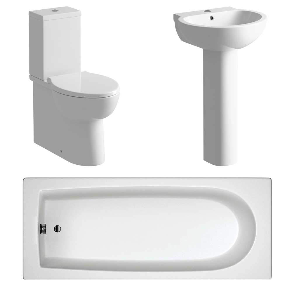 Muscovy Bathroom Suite, 535mm Basin, Close Toilet & 1700 Bath