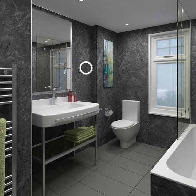 Perform Panel Black Bonito 1200mm Bathroom Wall Panels