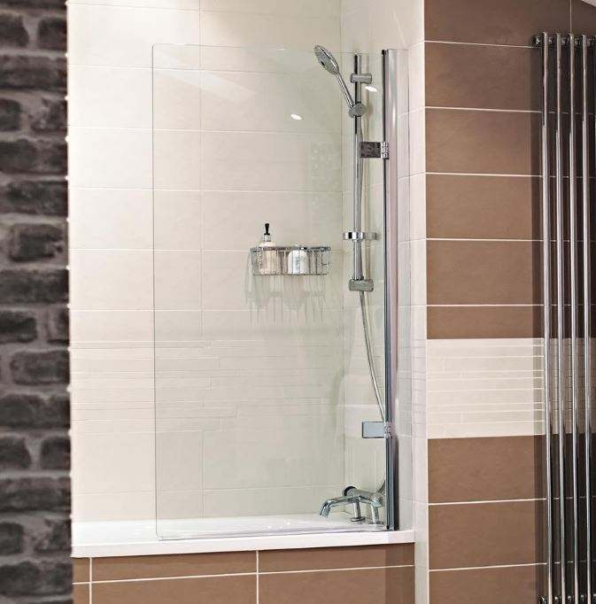 Roman Showers Lumin8 Framless Hinged Bath Screen V8BL13S