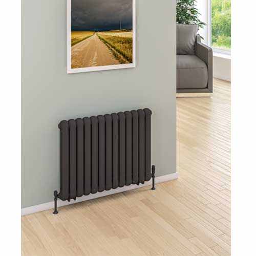 Eastbrook Rubano 600 x 623mm Horizontal Designer Radiator - Matt Anthracite