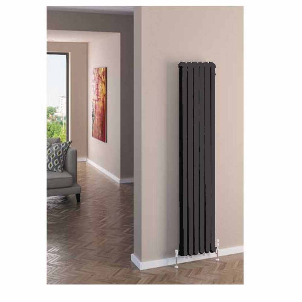 Eastbrook Rubano 1800 x 383mm Vertical Designer Radiator - Matt Anthracite