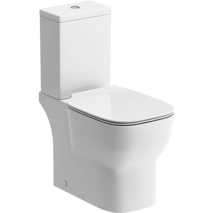 Saxony Closed Coupled Open Back Toilet & Soft Close Seat