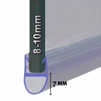 SEAL009 Suitable for 8-10mm Glass - Gaps upto 7mm - Replacement Shower Seal