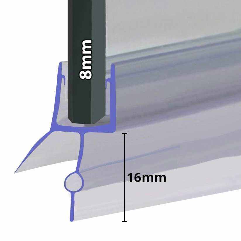 SEAL3 - Replacement Shower Seal With Bubble - 8mm Glass Screen - Alliance