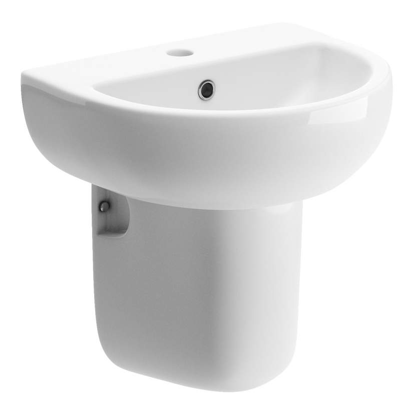 Termond 450x400mm 1TH Basin & Semi Pedestal