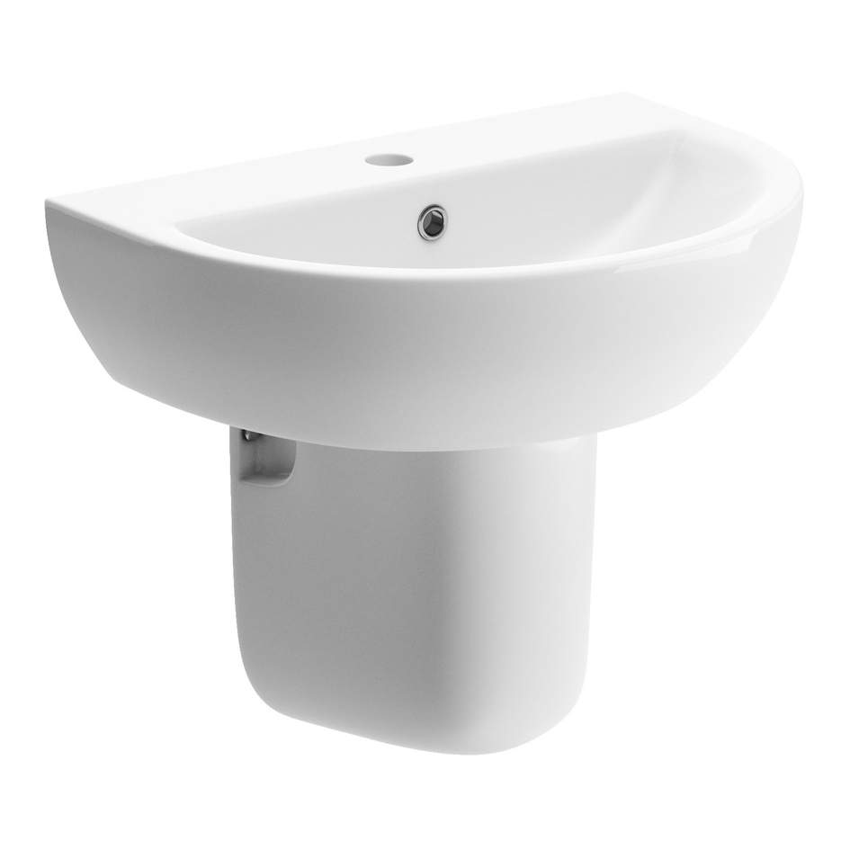 Termond 550x400mm 1TH Basin & Semi Pedestal