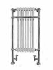 Vintage 8 Column Radiator/Towel Warmer - Chrome/White