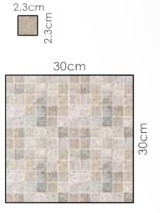 Abacus Silver Travertine Marble Mosaic 2.3cm 30 x 30cm