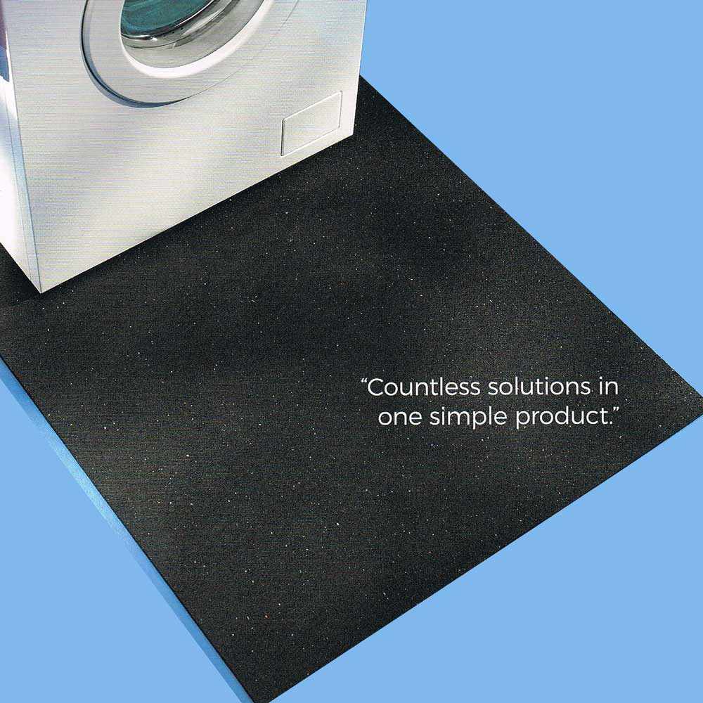 Rubber Utility Mat - 600 x 600mm - Anti-vibration Washing Machine Mat