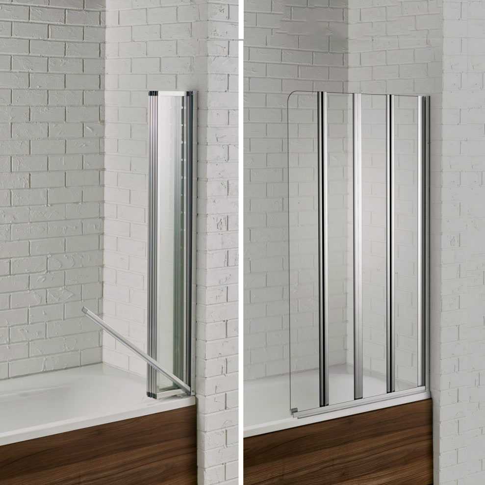 Aquadart Venturi 6  Four Fold Bath Shower Screen With Swiftseal - 1400 x 800mm - Right Hand