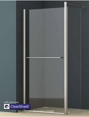 Abacus Direct E Series Walk In Shower Screen With Hinged Return 900mm