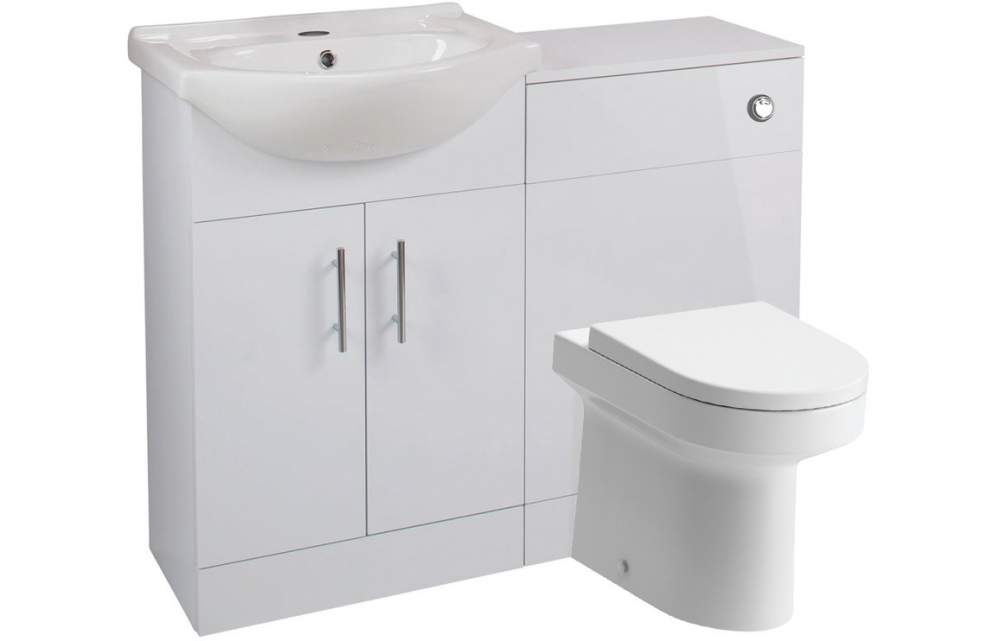 Watervale 560mm Basin Unit & Toilet Unit Pack - White Gloss